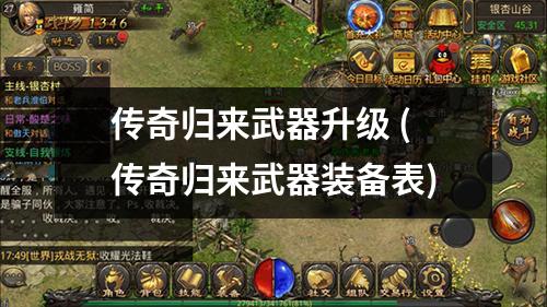 传奇归来武器升级 (传奇归来武器装备表)